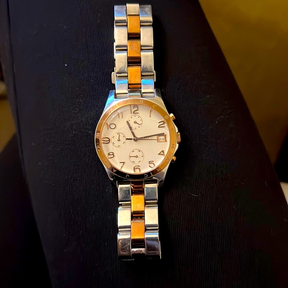 Marc by Marc Jacobs White Dial Two Tone Stainless Steel Watch
